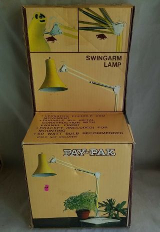 Vintage 2 Mid Century Articulating Swing Arm Drafting Desk Lamp Box