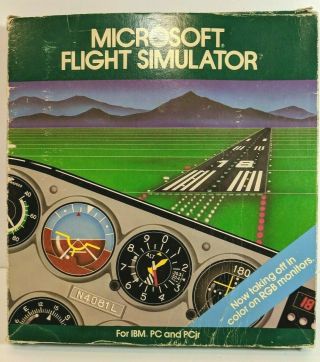 Microsoft Flight Simulator Ibm Pc Pcjr Disk Box Inserts Book