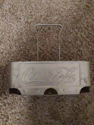 Vintage COCA COLA Coke Aluminum Metal DRINK CARRIER 6 - Pack Bottle Holder 2