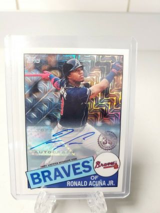 2020 Topps Series 1 Ronald Acuna Jr Chrome Silver Pack Auto 13/30 Jersey Number
