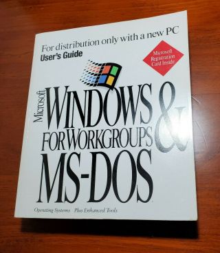 Microsoft Windows For Workgroups & Ms - Dos 6.  22 Users Guide Book Pc Computer 1994