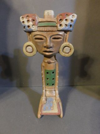 Vintage Aztec Mayan Inca Mexican Folk Art Clay Flute