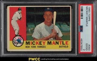 1960 Topps Mickey Mantle 350 Psa 2 Gd
