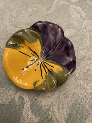 Vintage Stangl Flower Ceramic Usa Dish Ash Tray Tea Bag Holder Made In Nj