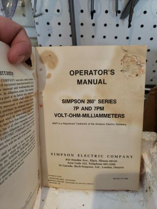 Vintage Simpson 260 Series 7 Analog Volt Ohm/Corrosion In Battery Compartmen 2