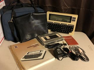 Vintage 1983 Tandy Radio Shack Trs - 80 Model 100 Portable Computer W/case & Book