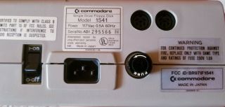 Commodore 64 Single Floppy Disk Drive 1541 Vintage w Power Cord & 3