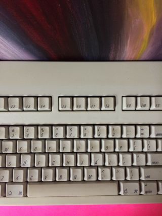Apple Macintosh Extended Keyboard II M3501 (1990) w/ Apple Bus Mouse II M2706 3