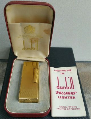 Newly Serviced,  Early Dunhill Gold Barley Rollagas Lighter
