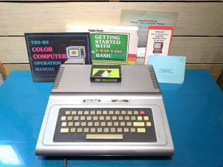 Vintage Radio Shack Trs - 80 Color Computer 26 - 3004a Tandy With Books & Cartridge