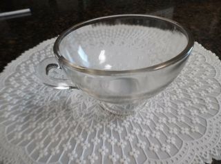 Vintage Heavy Clear Glass Fruit Jar Canning Funnel With Handle