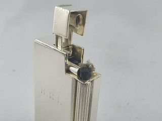 Phenomenal Dunhill " Handy " Long Roller Silver Plated Petrol Lighter End Of 