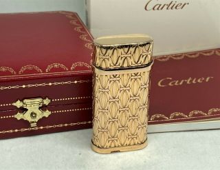 Cartier C De Decor 2c Gold - Plated Oval Lighter Rose Gold Ca120135 W Box,  Case