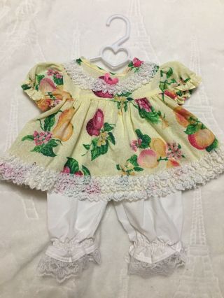 Vintage Made For Cabbage Patch Kids Clothes Doll Cpk Outfit Set Dress Bloomers