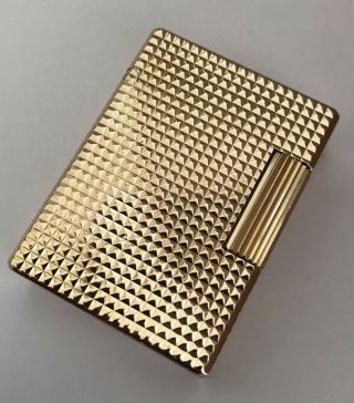 St Dupont Gold Plated ‘hobnail’ Ligne 1 (small) Lighter - Fully Overhauled