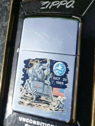 ZIPPO,  1969 APPOLO 11 FIRST MOON LANDING LIGHTER ( (EXTREMELY RARE)) 3