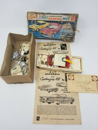 Vintage 1960 Amt / Smp Model Kit Impala W/ Box Car / Parts &