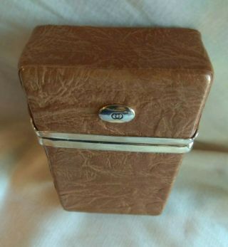 Vintage Rare Gucci Brown Leather Hard Cigarette Case,  Business Card Case