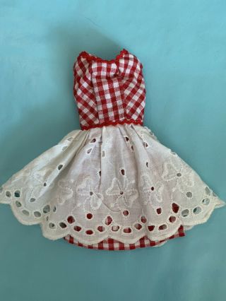 Vintage Barbie Clothing 1960’s Dress Red Gingham