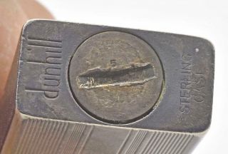 Vintage DUNHILL Rollalite Sterling Case Wick Lighter Switzerland in felt Sleeve 3