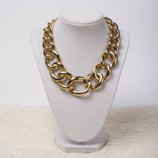 Vintage Chunky Napier Gold Tone Chain Link Graduated 17 " Necklace