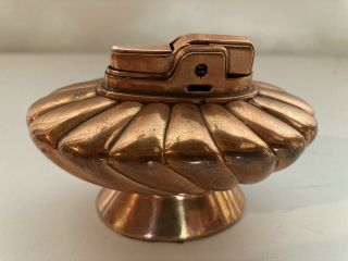 Vintage 1950 ' s Ronson Regal table lighter GREAT SHAPE With Rare Copper Finish 2