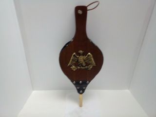 Vintage Fireplace Bellows - Wood,  Leather Trimmed With Brass Eagle