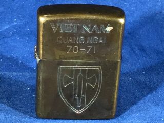 B3 - 30 Military Lighter - Zippo - Vietnam Quang Ngai 70 - 71 - I Love Vietnam On Back