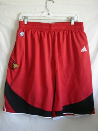 Mans Large Vintage Red Adidas Louisville Cardinals Baggy Basketball Shorts - Excel