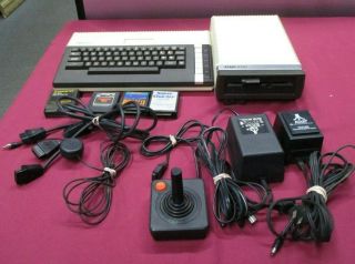 Vintage Atari Computer 800xl & 1050 Disk Drive With Wico Controller