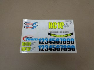 Vintage Team Associated Rc10gt Decal Sticker Sheet 1/10 Gas Truck Stadium Reedy