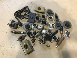 Vintage Electric Switches,  Plugs,  Sockets,  Fuses,  & Misc.