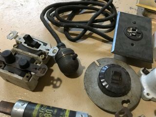 Vintage electric switches,  plugs,  sockets,  fuses,  & misc. 3