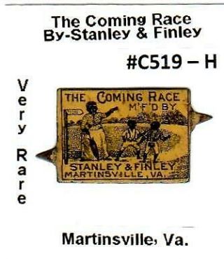 The Coming Race Very Rare Black Americana Vintage Tin Lithographed Tobacco Tag