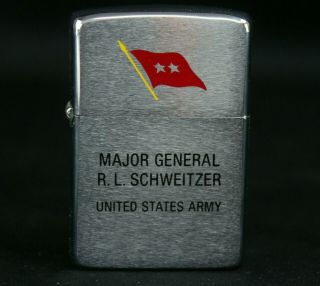 Custom Engraved Zippo Lighter Major General Robert L Schweitzer Us Army Nsc 1980