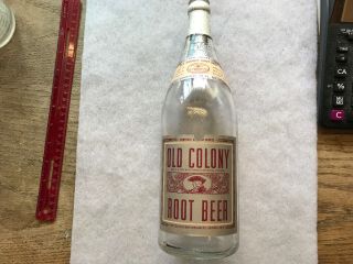 Old Colony Root Beer Vintage Paper Label Bottle,  Chicago Beverage Co.