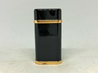 Auth Cartier Decor Black Composite & Gold Plated - Finish Oval Lighter Ca120117