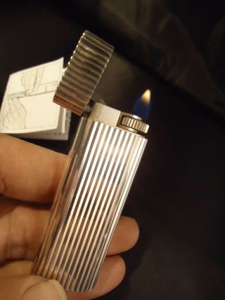 Cartier Oval Lighter - Silver Plated Fluted Pattern - Briquet - Feuerzeug
