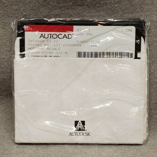 Vintage Autodesk Autocad Release 11 C2 Dos 386 Ibm 5.  25 Floppy