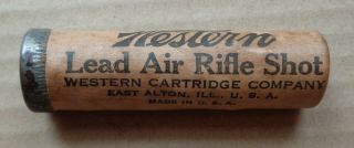 Vintage Western Lead Air Rifle Shot No 2 Package Twist Top Dispenser Full Bbs