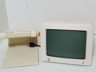 Vintage Apple Iic Monitor With Stand,  A2m4090,  G090h,  A2m4021