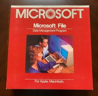 Vintage 1985 Apple Macintosh Microsoft File 1.  0 Software - Rare