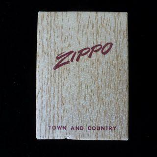 Zippo Lighter Town & Country Wood Grain Box Rare Trout