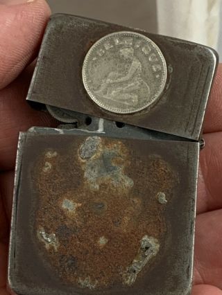1942 4 Barrel Hinge Black Crackle World War Two Zippo Lighter WW2 With Coins 2