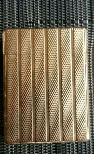 St Dupont Small Ligne 1 Gold With Vertical Lines And Fine Barley Pattern