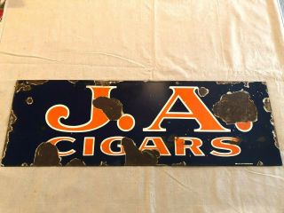 Vintage Porcelain J.  A.  Cigars Sign 36 