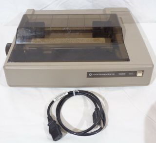 Vintage Commodore 1526 Dot Matrix Printer W/ Dust Cover - Powers On