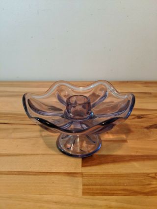 Vintage Viking Glass Epic 6 Petal Footed Candle Holder Teaberry