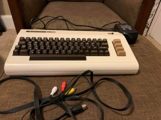 Vintage Commodore Vic - 20 Computer With Hookups And Power Cable