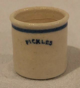 Vtg 1980 Dollhouse Miniature Jim J.  Clark Blue White Pottery Pickles Jug